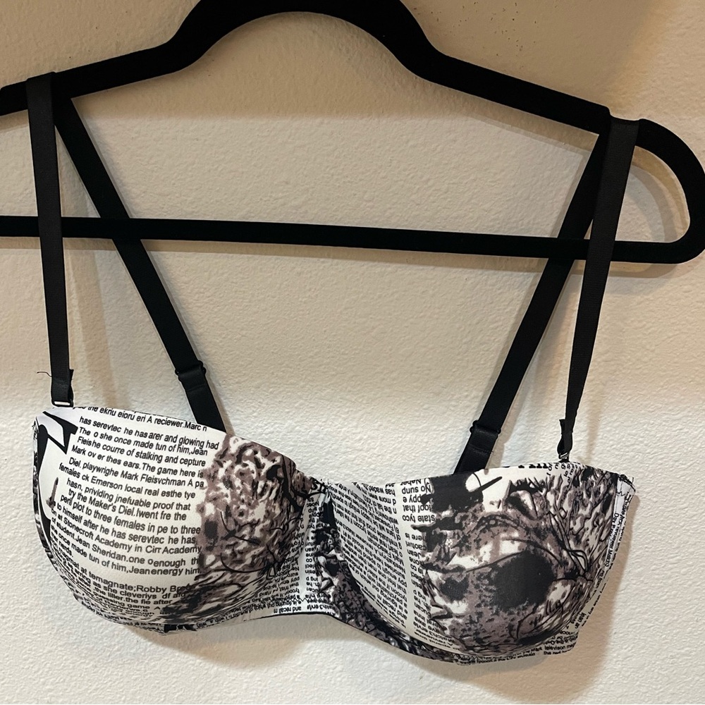 French Cup black and white bra, size 38D
